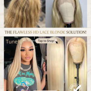 Sleek long 42-inch 613 blonde straight lace front human hair frontal wig displayed on a premium mannequin stand showing a clean middle part.