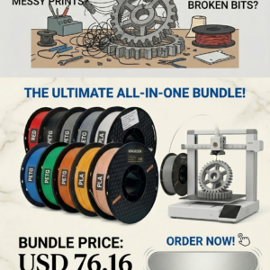 Premium Kingroon 10KG 3D Printer Filament Bundle | Best 1.75mm PLA PETG Multi-Color Rolls