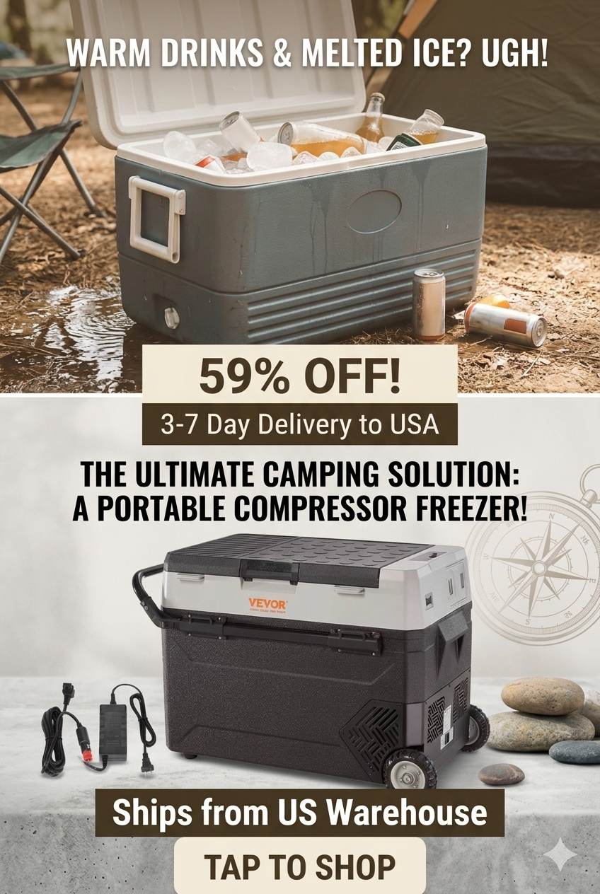 SucceBuy industrial portable electric compressor cooler highlighting a rugged textured chassis, integrated rolling wheels, and a heavy-duty foldable tow handle.
