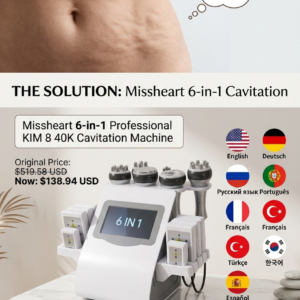 Professional Missheart KIM 8 6-in-1 40K cavitation body shaping system with touchscreen.