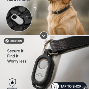 An assortment of slide-on waterproof silicone cases for the Samsung Galaxy SmartTag2 dog and cat collar attachment, arranged in various colors highlighting paw and bone emblems.